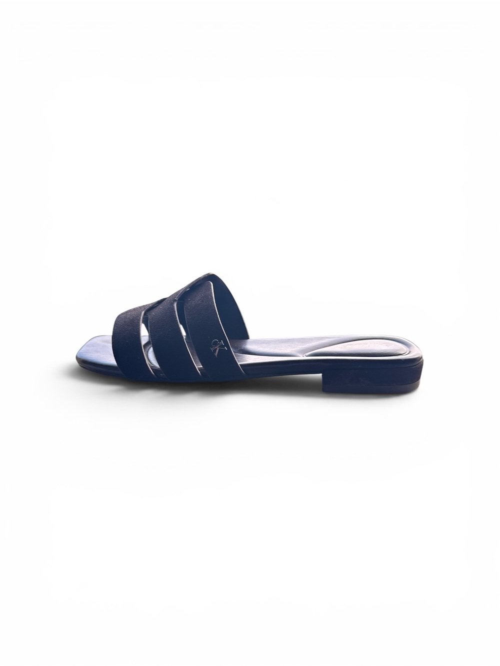 Calvin Klein brown suede slide sandal